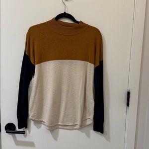 Madewell Mustard and Cream Crewneck Sweater